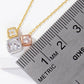Geometric Tri-Tone Cube Charm Necklace