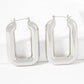Polished Brass Hollow Rectangle Tube Hoop Earrings
