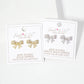 Pave-Set 17mm Bow 18K-Gold-Dipped Stud Earrings