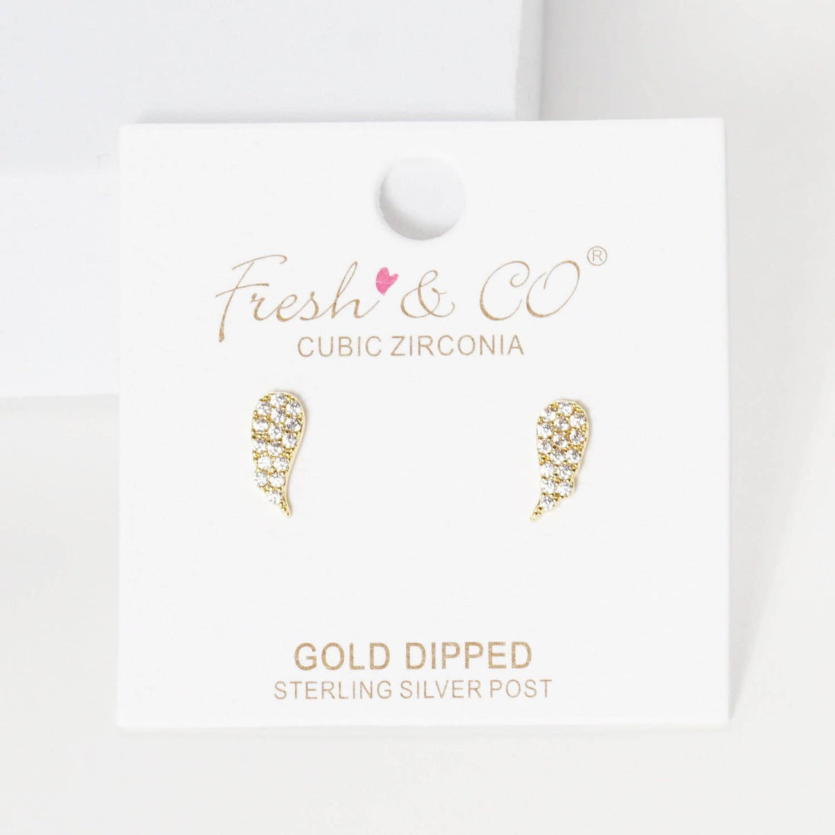 Gold Angel Wing Stud Earrings