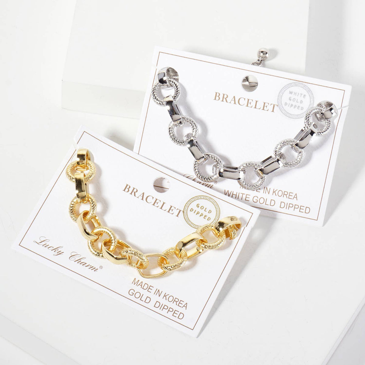 Textured Mixed Link Chain Bracelet