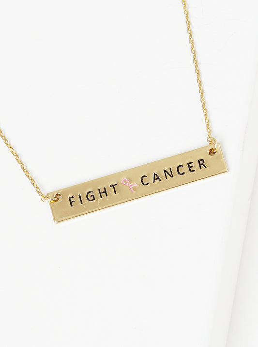 Breast Cancer Awareness "FIGHT CANCER" Necklace