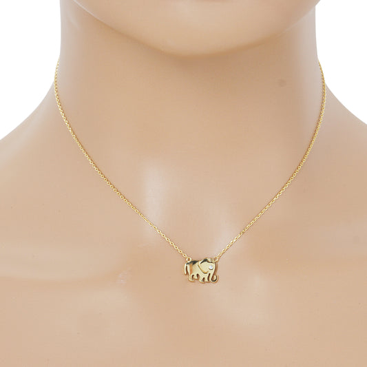 Gold Dipped Cubic Elephant Necklace