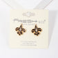Gold Plated Cubic Zirconia Fleur De Lis Stud Earrings