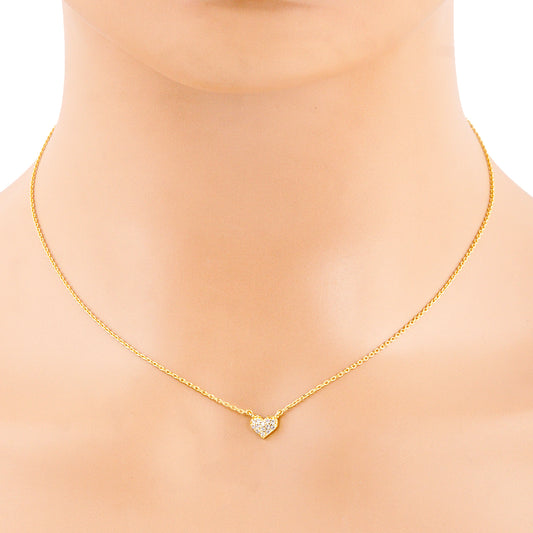 Gold Plated Cubic Zirconia Heart Shaped Necklace