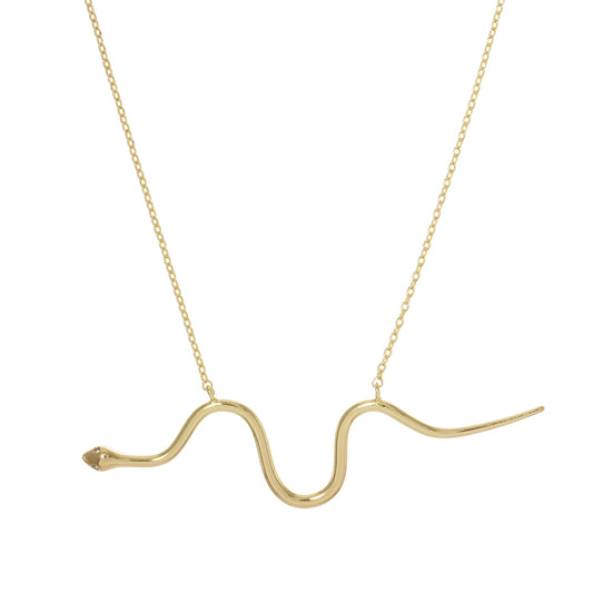 Gold Plated Snake Charm Necklace