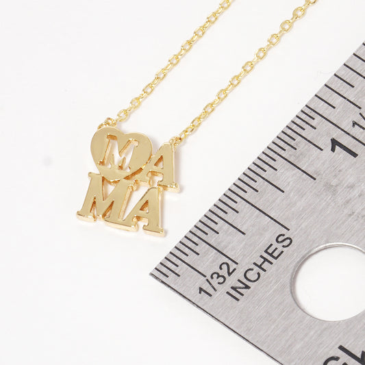 Gold Plated Heart Shaped Mama Necklace