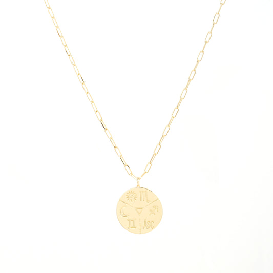 Gold Plated Constellation Relief Necklace